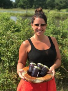 Karen Barrs of Little England Farm in Gloucester Virginia with Blackberry Jam-min
